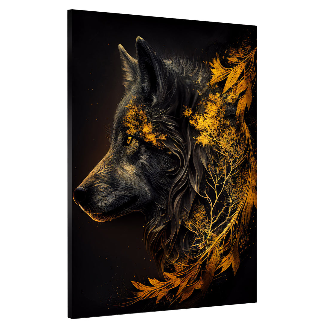 Wandbild Wolf Gold Abstract