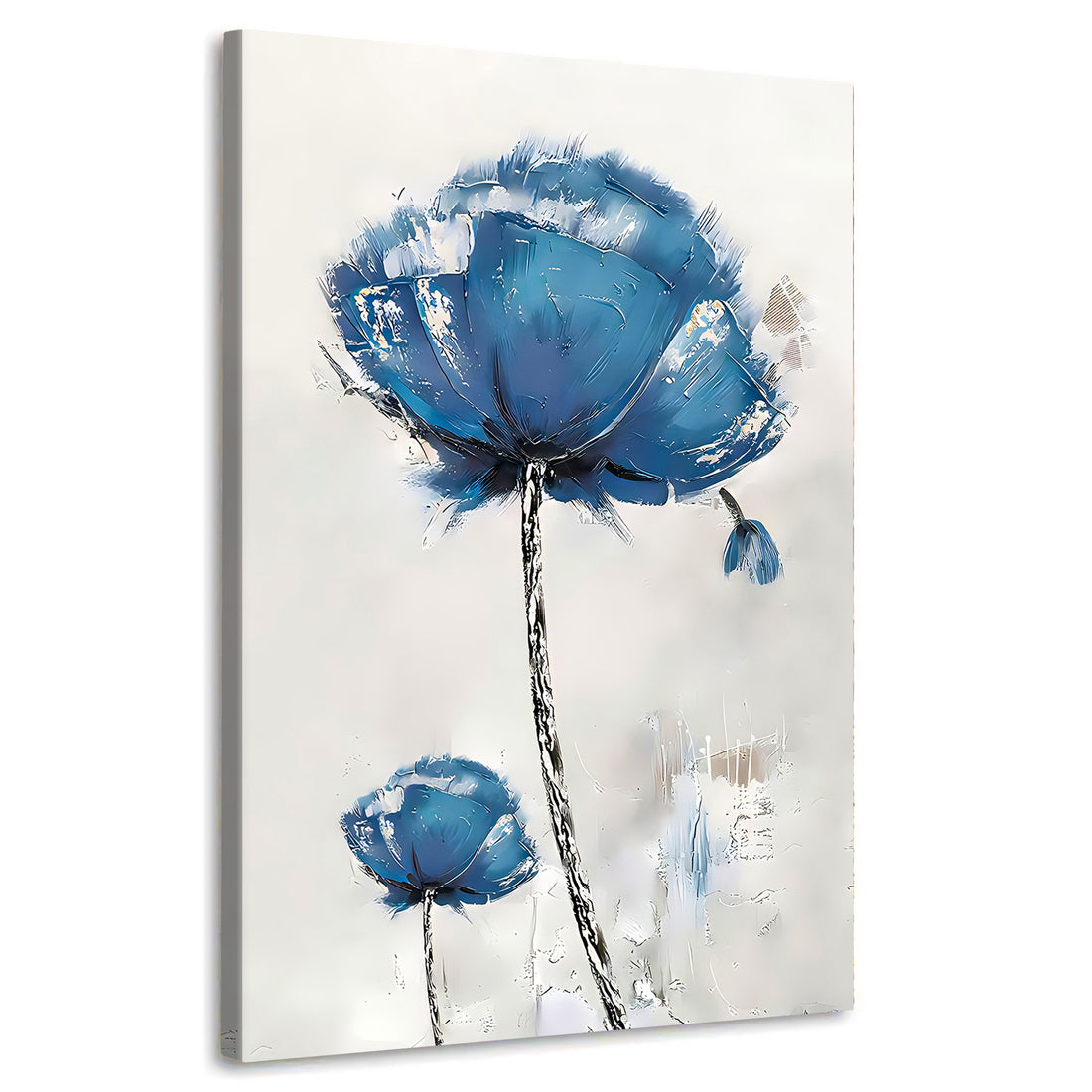 Wandbild abstrakt Blume Paint Blue Edition, Natur