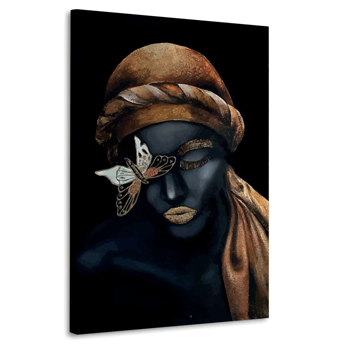 Wandbild abstrakt afrikanische Frau, Schmetterling