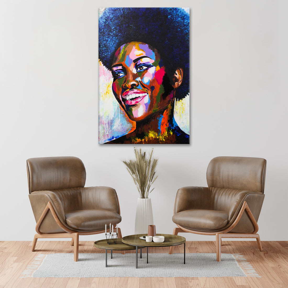 Wandbild afrikanische Frau, Afro-Look Beautiful Smile