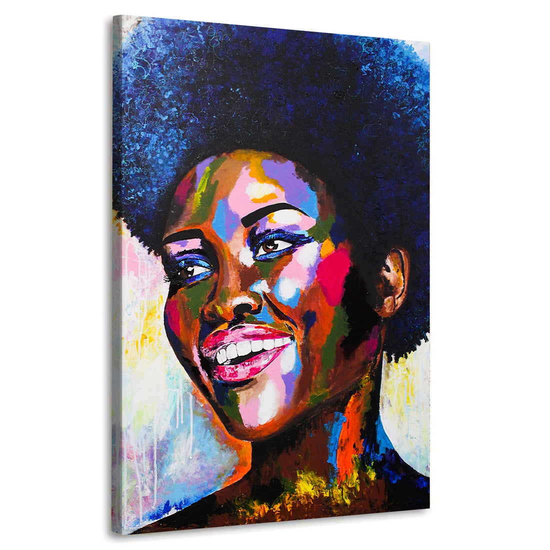 Wandbild afrikanische Frau, Afro-Look Beautiful Smile