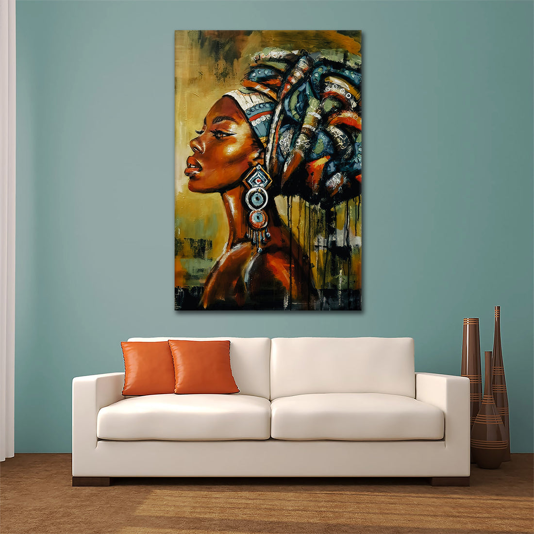 Wandbild modern afrikanische Frau wunderschön Abstract Colour