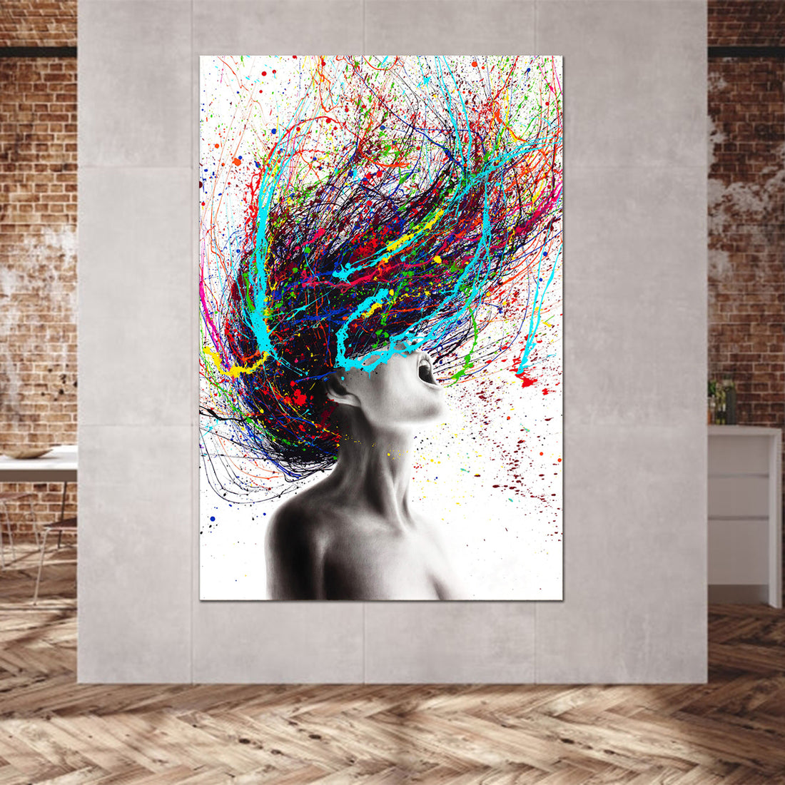 Wandbild Frau Hair Abstract Pop Art