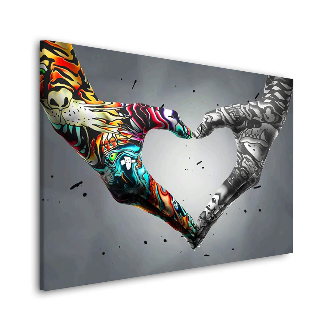 Wandbild Herz aus Händen Pop Art Style