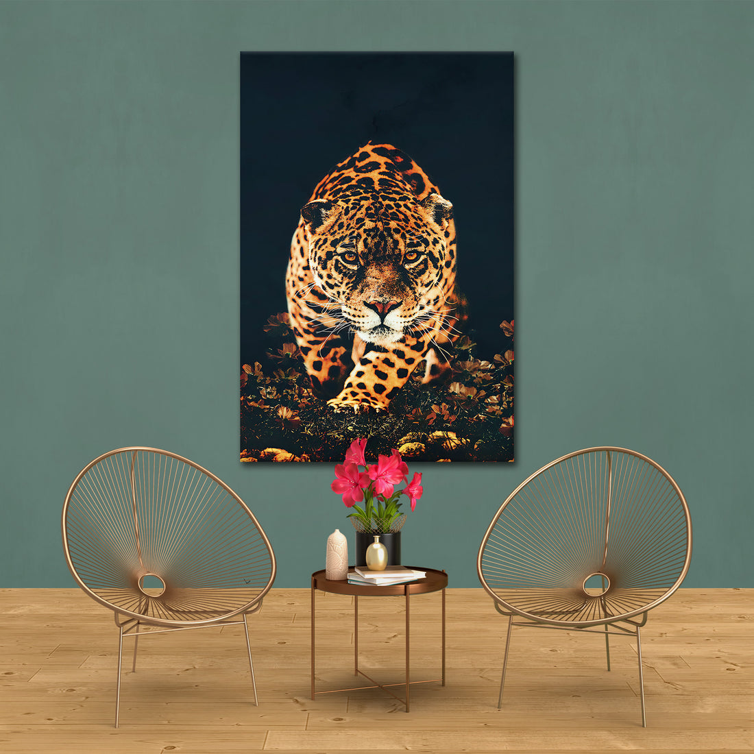 Wandbild Beautiful Leopard auf der Jagd