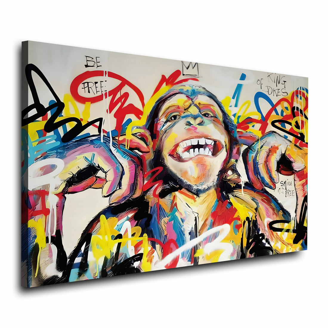 Wandbild Affe Monkey Pop Art Colour Style
