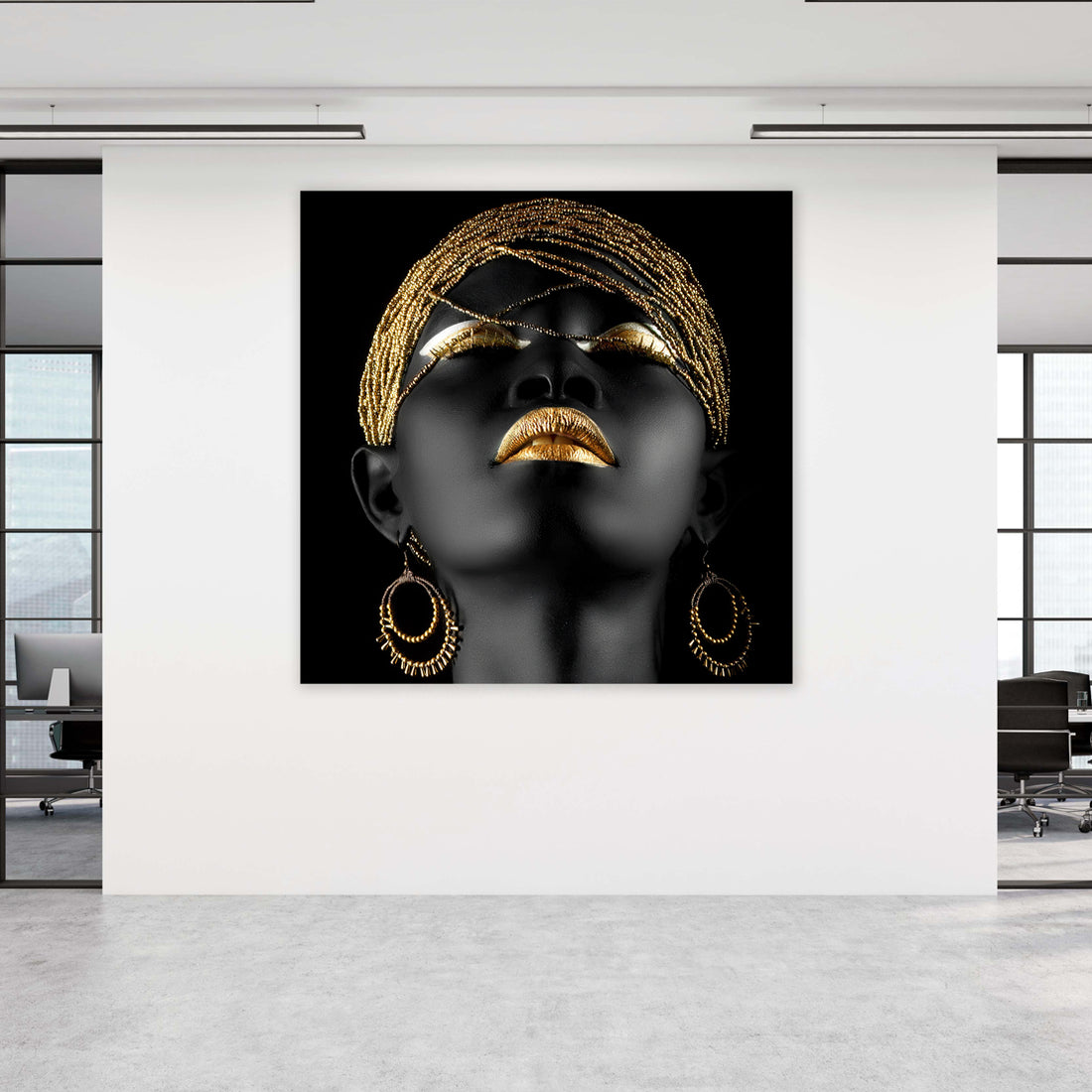 Wandbild afrikanische Frau African Women Gold Style