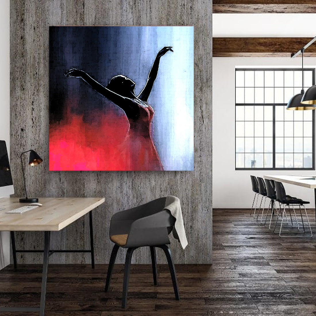 Wandbild Ballerina Red Abstract Edition