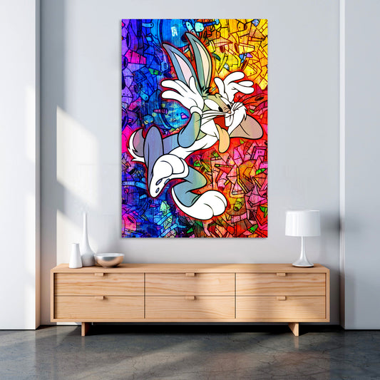 Wandbild Comic Bunny Pop Art Abstrakt Style