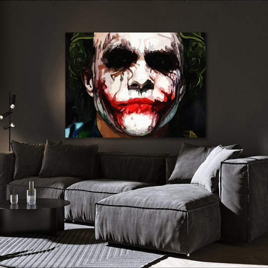 Wandbild Joker Black Abstract Style, Kunstdruck Dekoration