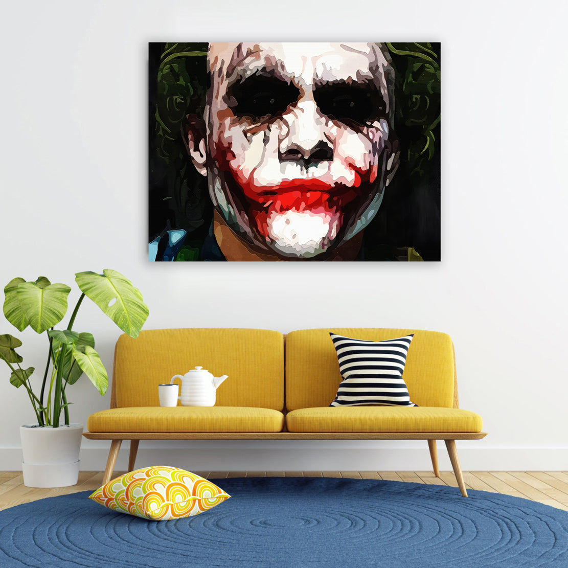 Wandbild Joker Black Abstract Style, Kunstdruck Dekoration