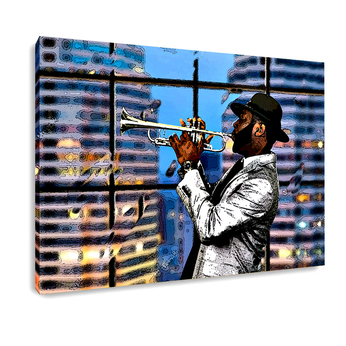 Wandbild Musik Jazztrompeter Abstract Style