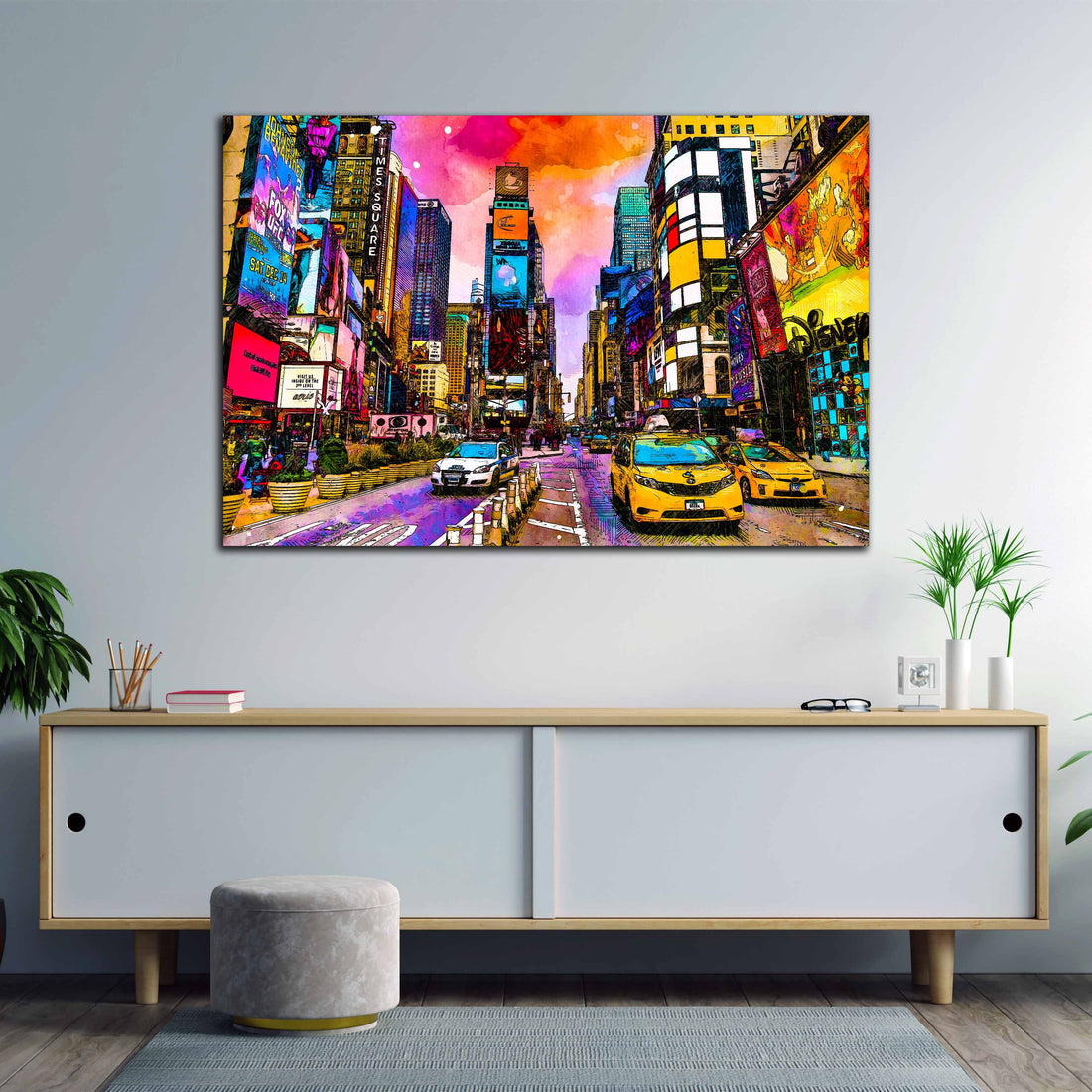 Wandbild Leinwandbild New York Times Square Colour Pop Art Style