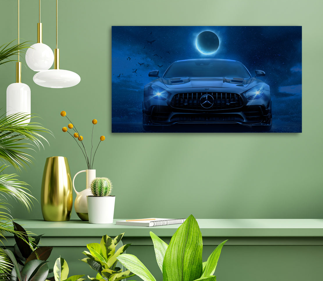 Sportwagen Dark Style Auto Wandbild Leinwandbild