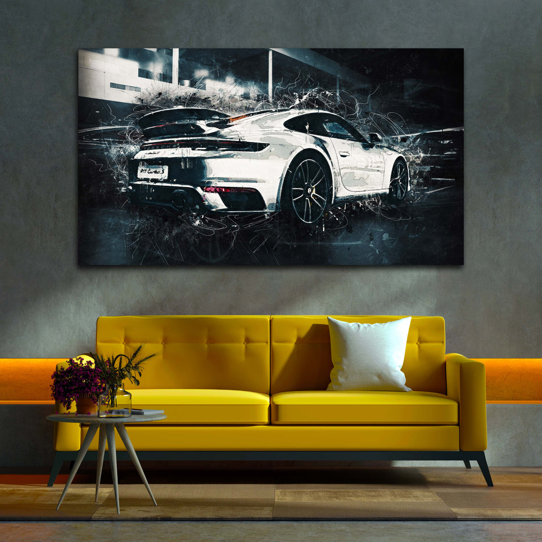 Wandbild Auto Sportwagen 911 Dark Style