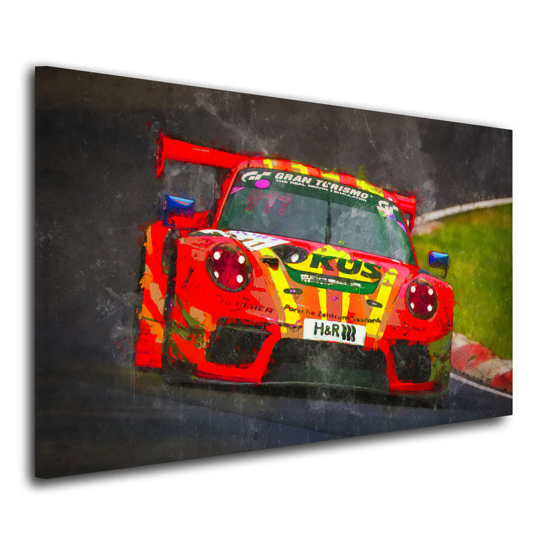 Wandbild abstrakt Auto Rennwagen Porsche 911 Racing Style
