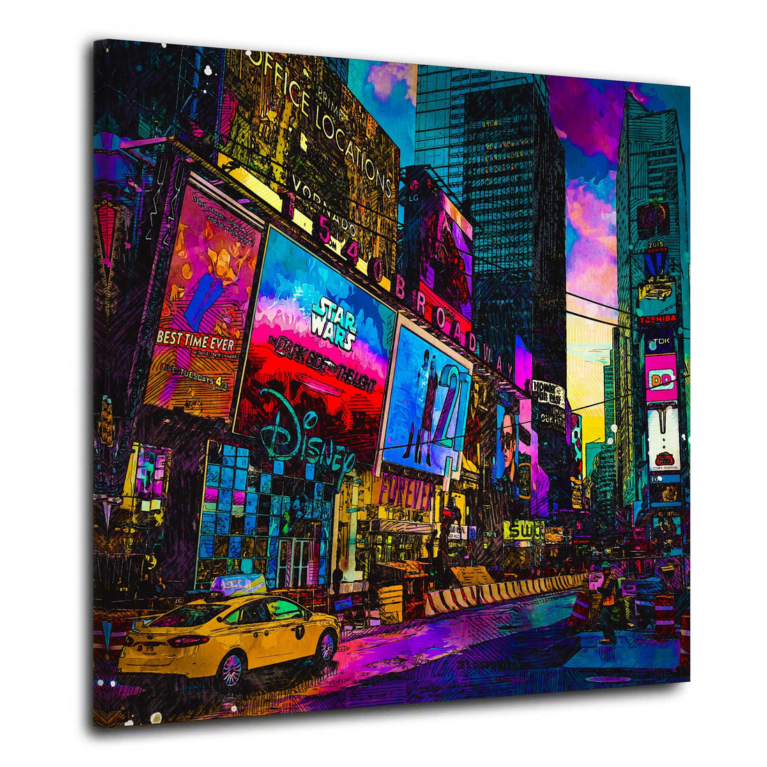 Wandbild Leinwandbild USA New York City Streets Colour Pop Art