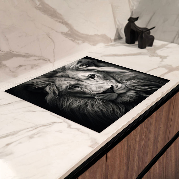 Schwarz-Weiß Designs – stilvolle Vinyl-Herdabdeckplatten für moderne Küchen