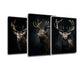 3er-Set Hirsch Dark Elegance – drei Leinwandbilder