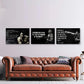3er-Set Sport & Kampfgeist nebeneinander an der Wand