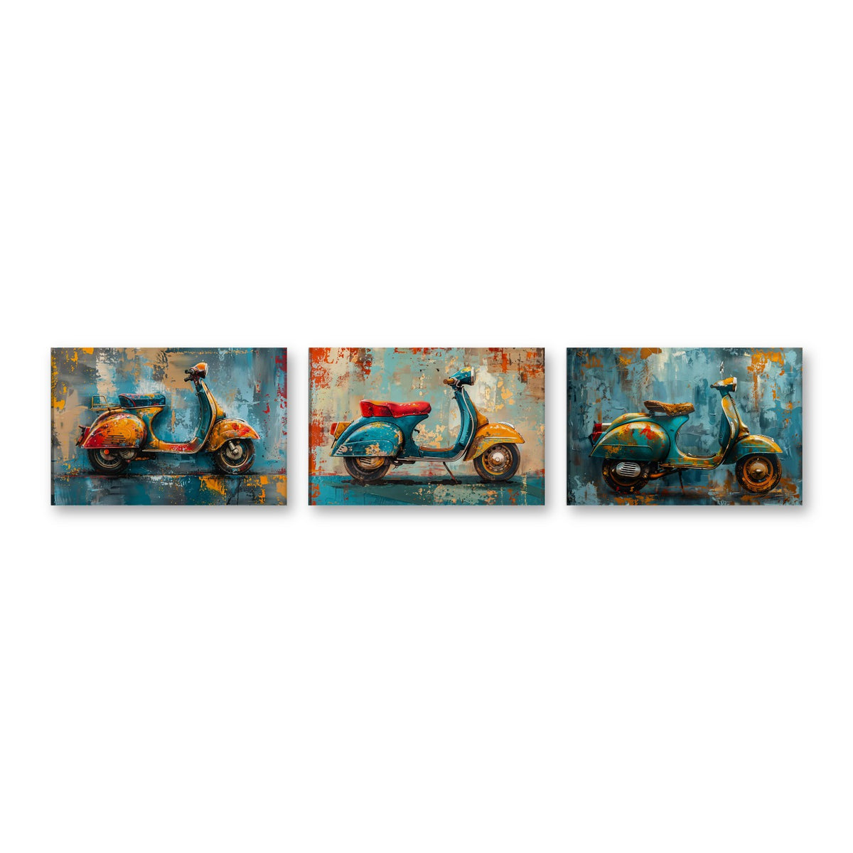 3er-Set Vespa Dolce Vita – drei Leinwandbilder