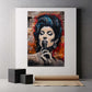 Sängerin Amy mit Mikrofon als Street Art Graffiti Wandbild 2