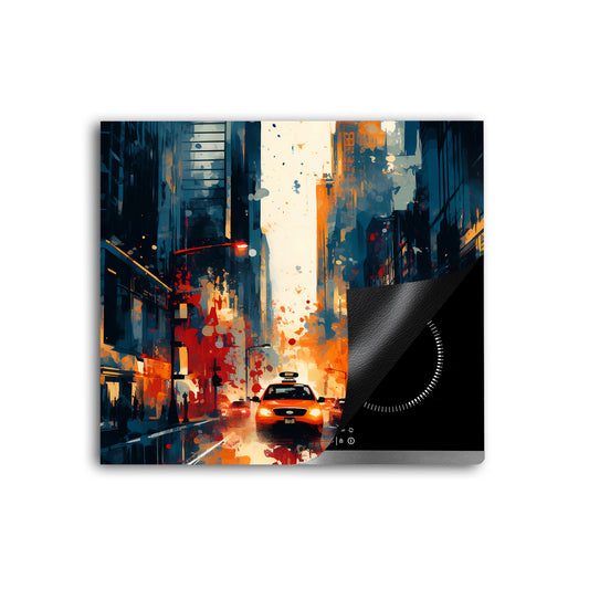 USA New York abstrakt Vinyl Herdabdeckplatte Induktionsschutz für Ceranfeld & Küche Deko