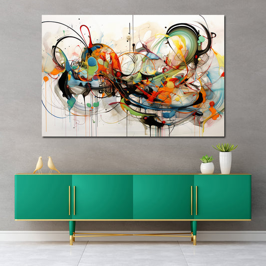 Wandbild Abstract Lines, bunt mit Farben und Linien