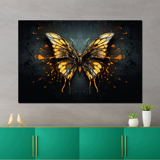 Wandbild abstrakt Schmetterling Dark Mode