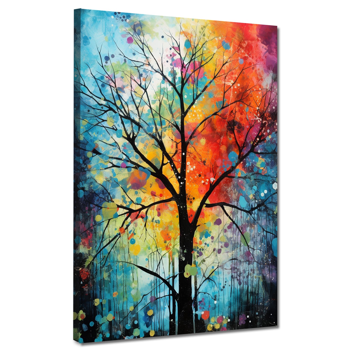 Wandbild abstrakt kahler Baum Paint Style