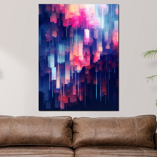 Wandbild Abstrakt pink und blau verschmilzt