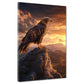 Wandbild Adler im Sonnenuntergang auf Felsen Natur