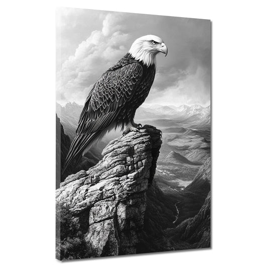 Wandbild Adler schwarz weiß Berglandschaft Stärke