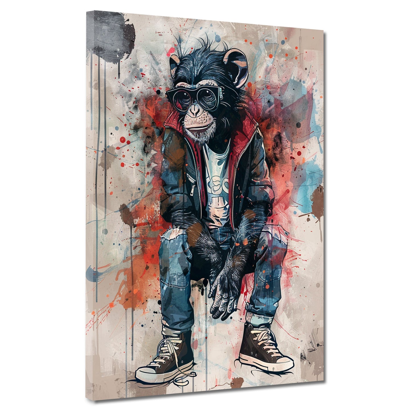 Wandbild Affe mit Sonnenbrille Street Art modern