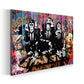 Wandbild Affen im Anzug mit Graffiti Pop Art und Comic Elementen