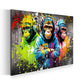 Wandbild Affen mit Kopfhörern Graffiti Kunst Pop Art Stil