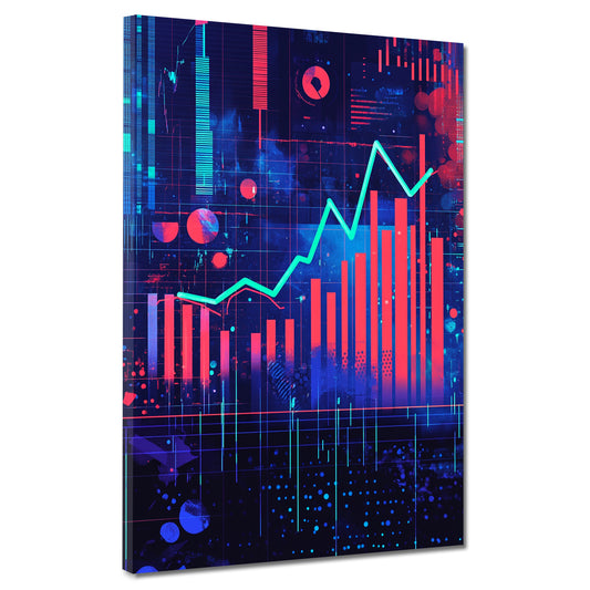 Wandbild Aktienchart Geld und Erfolg Börse modern digital