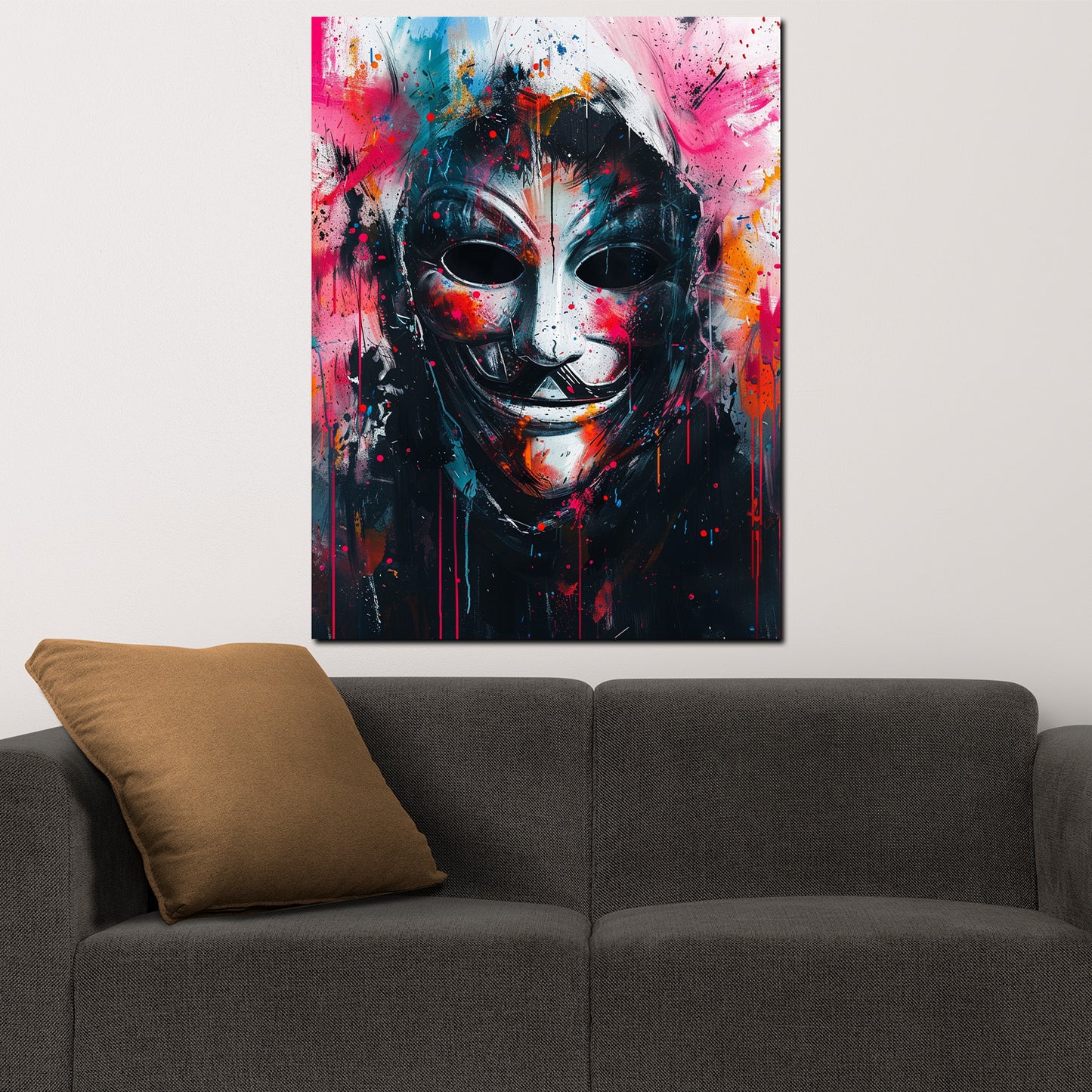 Wandbild Anonymous Maske Street Art modern