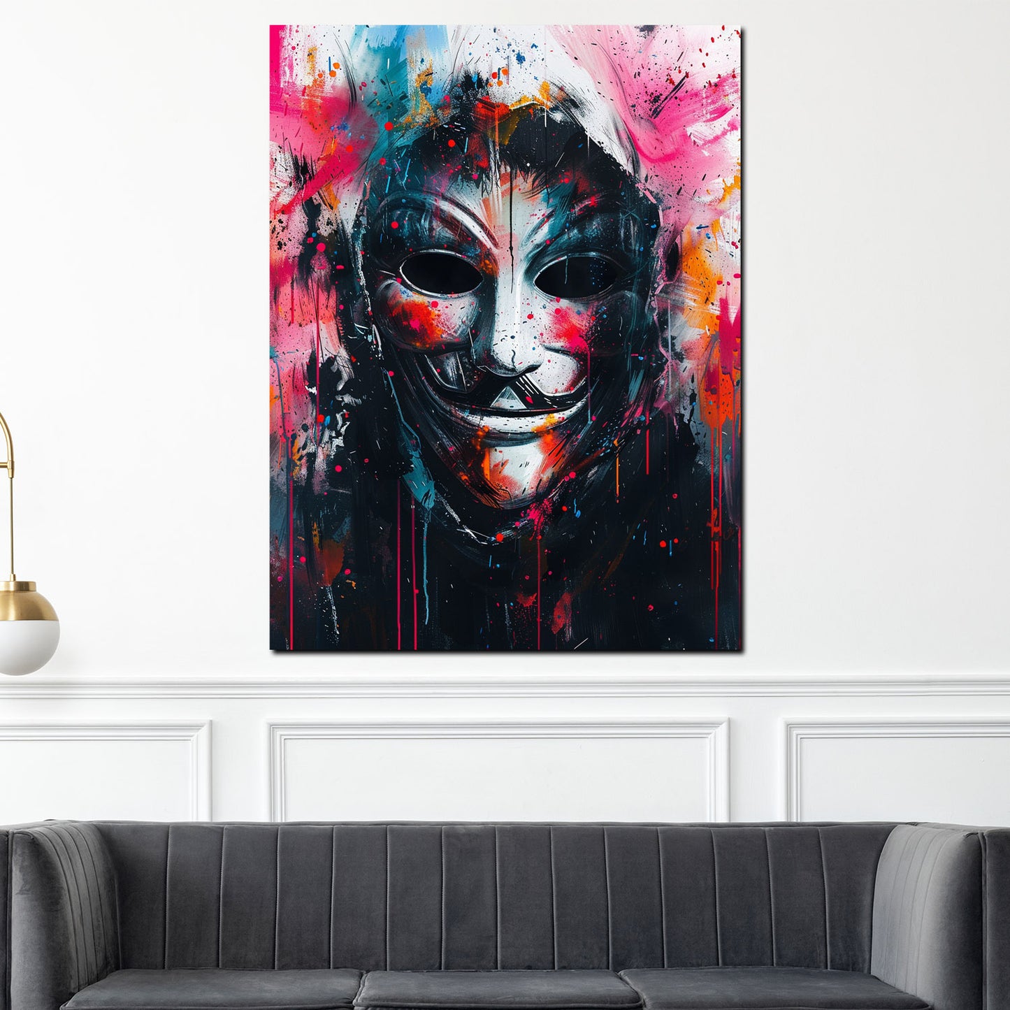 Wandbild Anonymous Maske Street Art modern