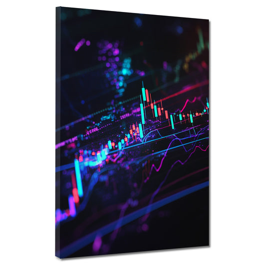 Wandbild Börse Candlestick Analyse Tech Charts modern