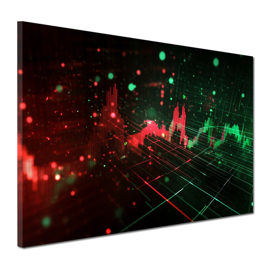 Wandbild Börse Marktdynamik Tradinggrafik Finanznetz modern