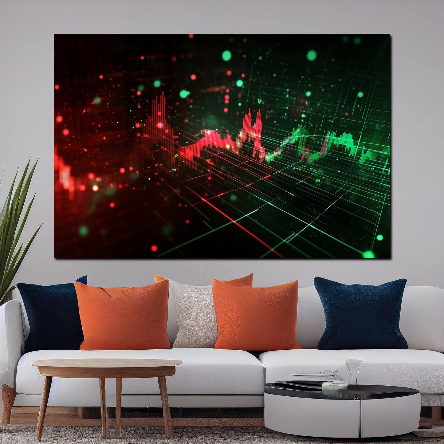 Wandbild Börse Marktdynamik Tradinggrafik Finanznetz modern