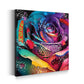 Wandbild Bunte Rose mit Graffiti Elementen