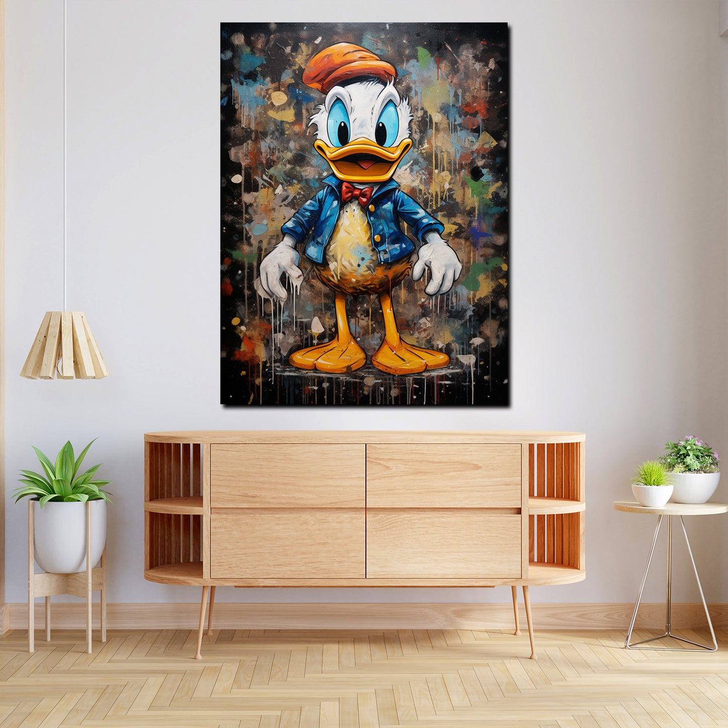 Wandbild Comic Duck abstrakt Pop Art Style