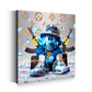 Wandbild Comic Figur blau Reichtum Luxus Diamanten modern