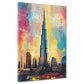 Wandbild Dubai Burj Khalifa Pop Art bunt