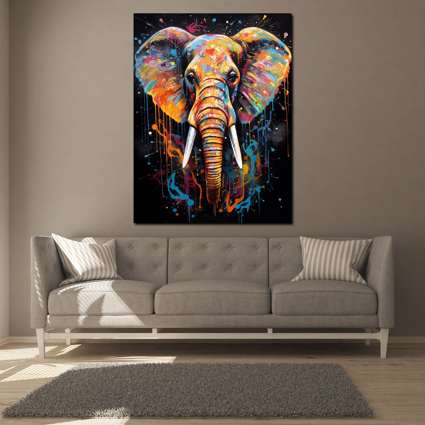 Wandbild Elefant Pop Art abstrakt splatter