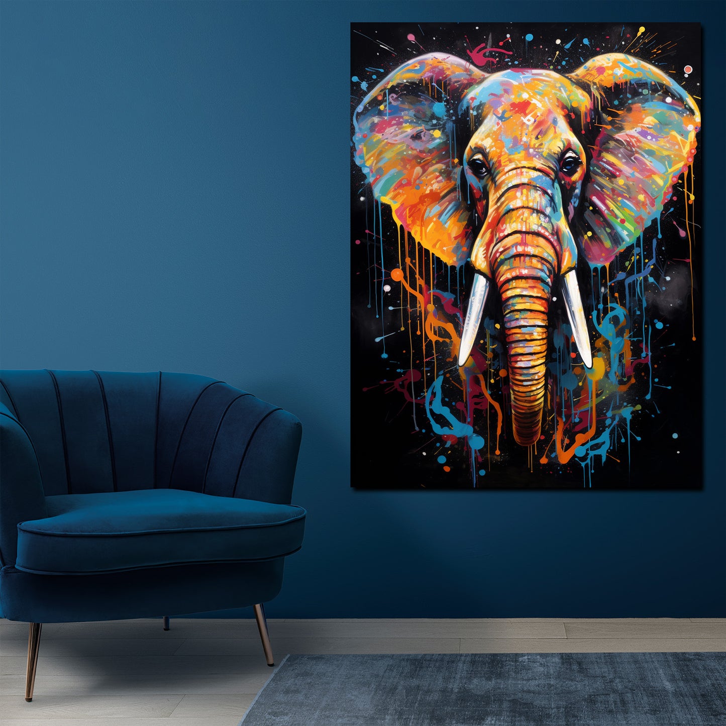 Wandbild Elefant Pop Art abstrakt splatter