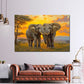 Wandbild Elefantenpaar im Sonnenuntergang Afrika