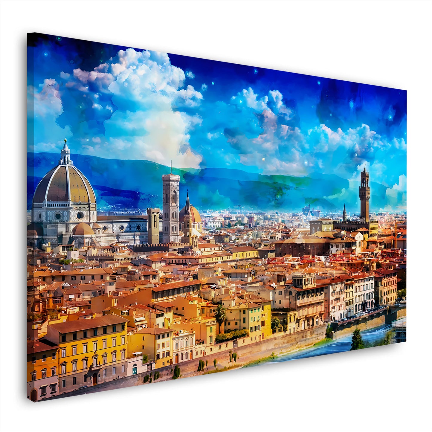 Wandbild Florenz Italien Skyline mit Dom und Himmel